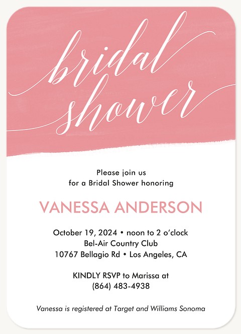 Watercolor Blush Bridal Shower Invitations