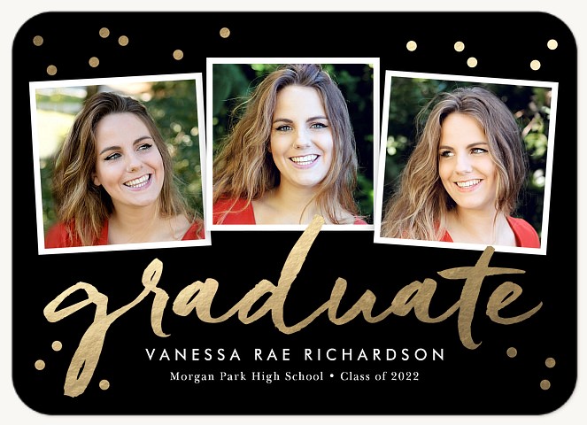 Confetti Trio Graduation Invitations