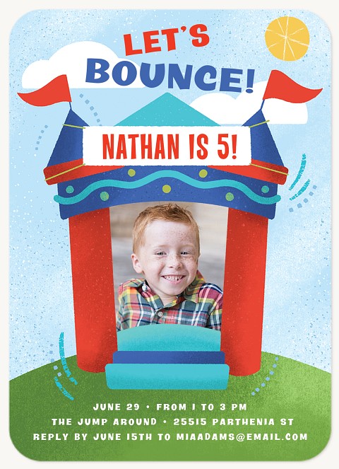 Bounce House Kids Birthday Invitations