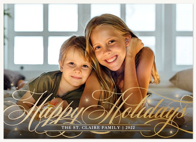 Elegant Swash Personalized Holiday Cards
