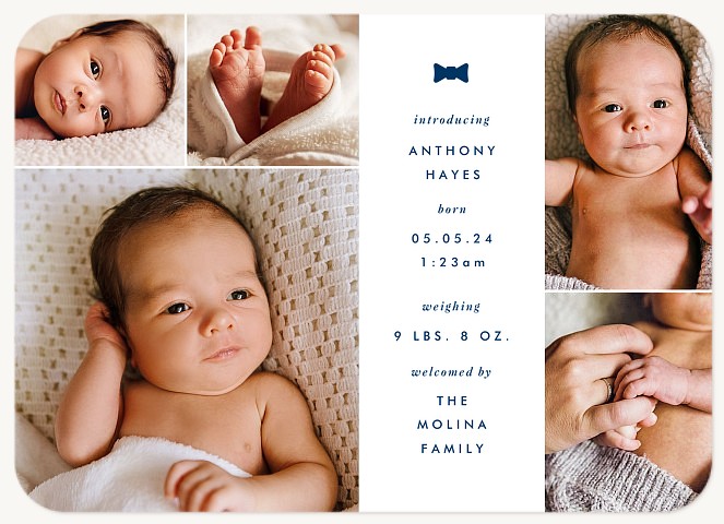 Bow Tie Stats Baby Announcements