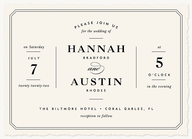 Center Stage Wedding Invitations