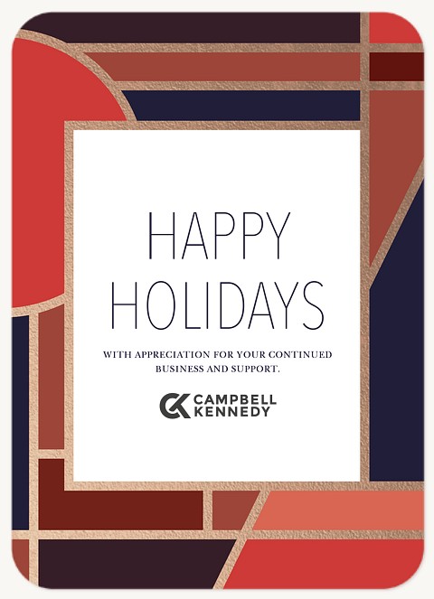 Deco Glass Business Holiday Cards