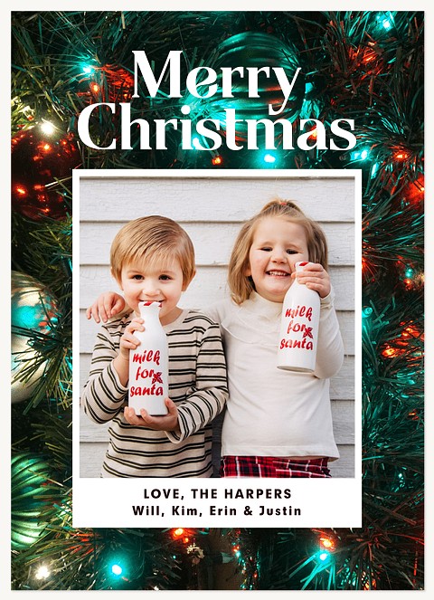 Colorful Lights Personalized Holiday Cards
