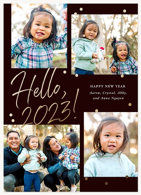 Hello, New Year Personalized Holiday Cards