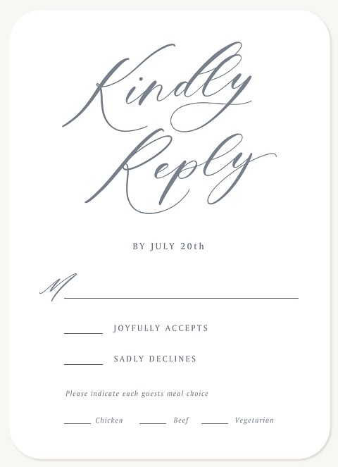 Scripted Elegance Wedding RSVP Cards