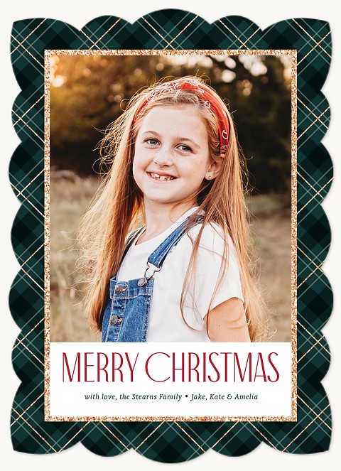 Tartan Border Personalized Holiday Cards