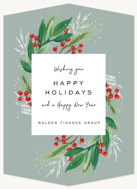 Wreath Swirl Business Holiday Cards