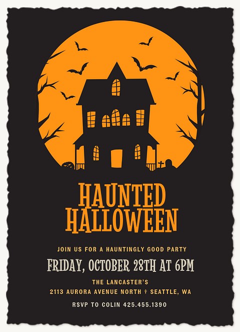 Haunted House Halloween Party Invitations