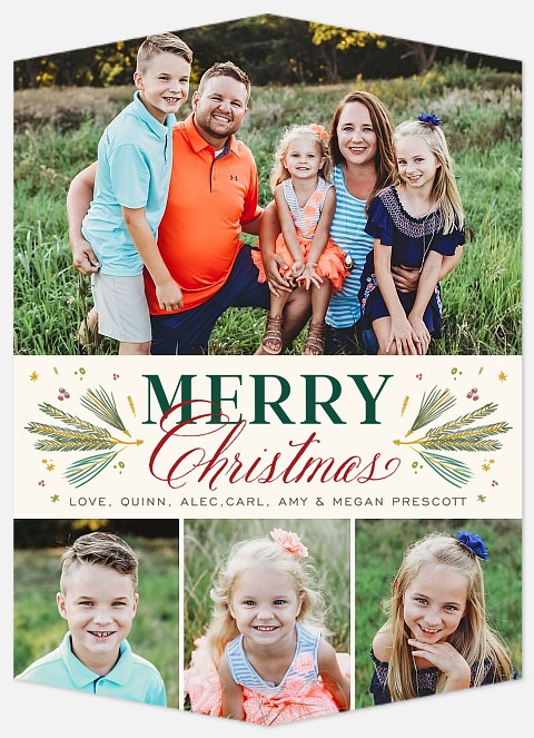 Traditional Pines Holiday Photo Cards