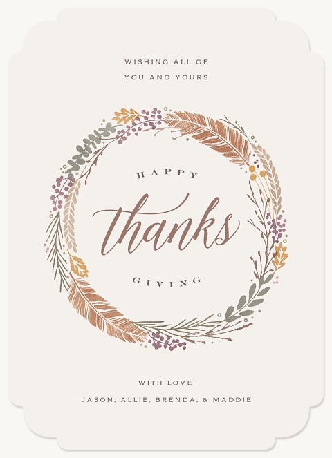 Delicate Wreath Thanksgiving Cards