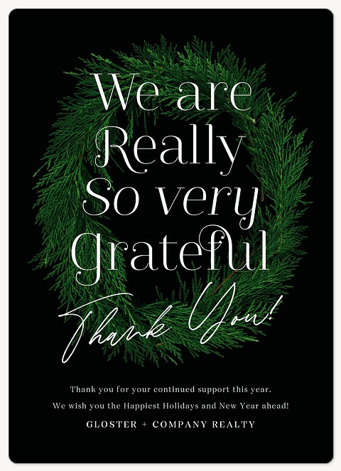 Grateful Wreath Holiday & Christmas Magnet Cards