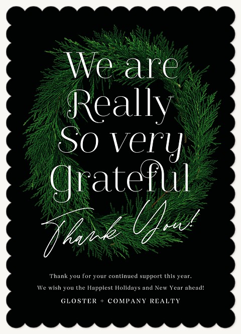 Grateful Wreath Business Holiday Cards