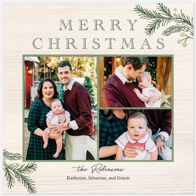 Rustic Botanicals Holiday Photo Cards