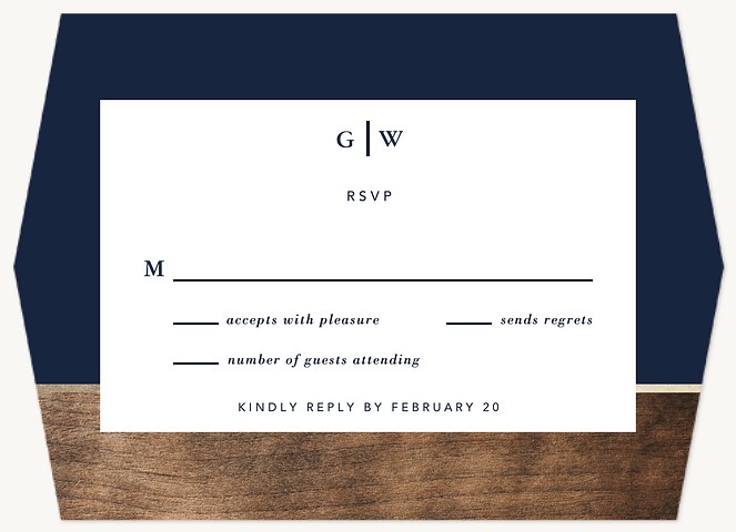 Distinguished Oak Wedding RSVP Cards