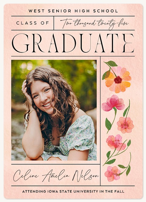 Pressed Flowers Graduation Cards