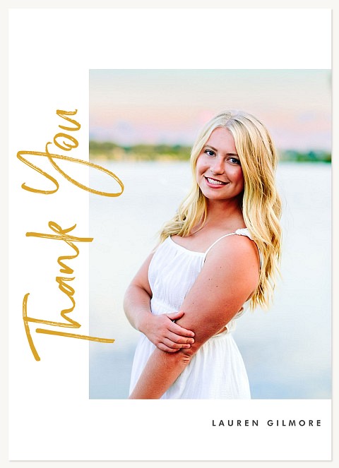 Vertical Script Thank You Cards 