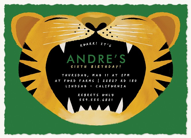 Tiger's Roar Kids Birthday Invitations