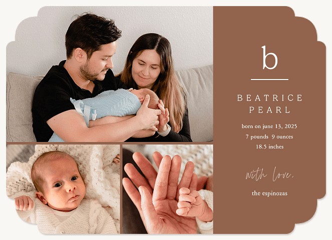 Boho Trio Baby Announcements