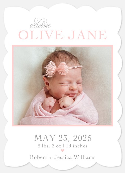 Tender Cutie Baby Birth Announcements