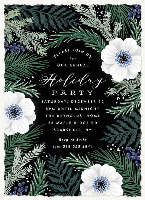 Winter Foliage Holiday Party Invitations