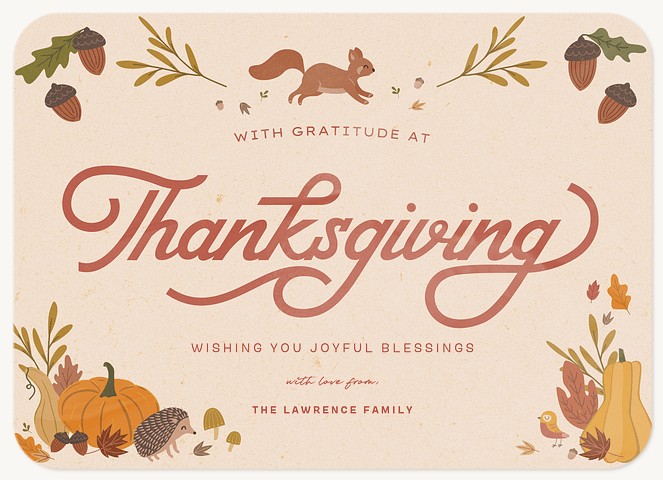 Woodland Thanksgiving Thanksgiving Cards