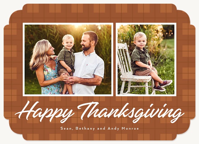 Plaid Sentiment Thanksgiving Cards