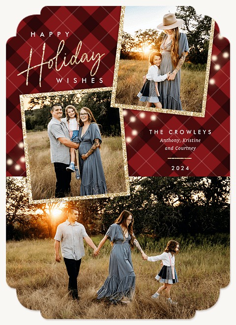 Festive Fairy Lights Photo Holiday Cards