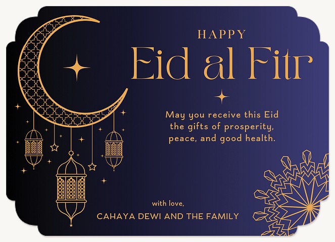 Golden Crescent Eid Eid Cards