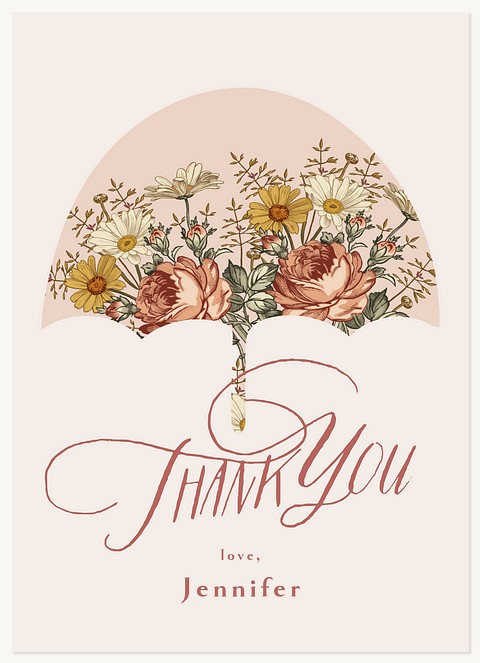 Floral Umbrella Thank You Cards 