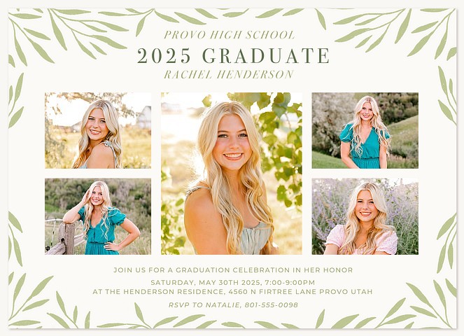 Fresh Leaves Graduation Cards