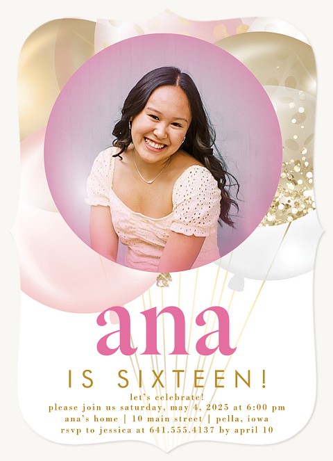 Glitter & Shine Teen Birthday Invitations