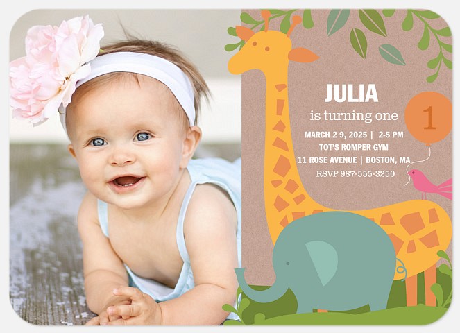 Safari Buddies Kids' Birthday Invitations