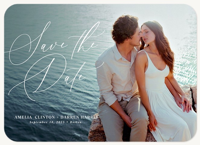 Charming Script Save the Date Cards