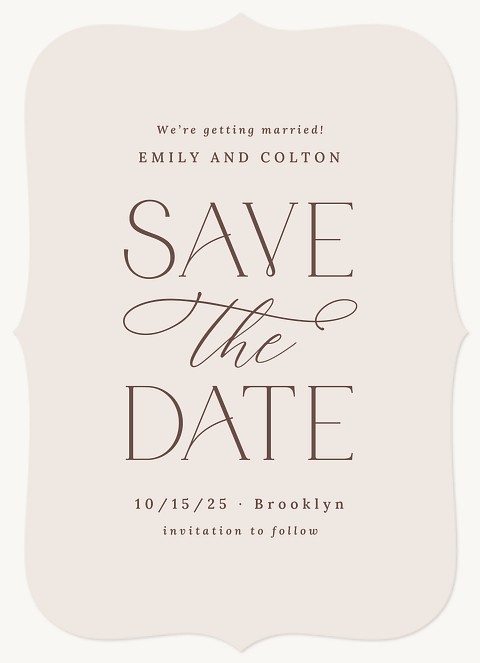 Elegant Type Save the Date Cards