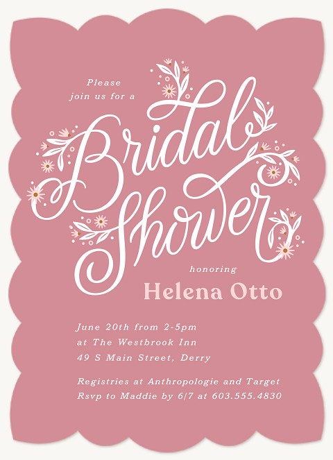 Sweet Script Bridal Shower Invitations