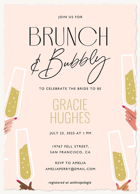 Brunch & Bubbly Bridal Shower Invitations