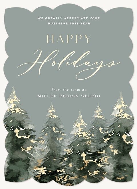 Gold Dusting Business Holiday Cards