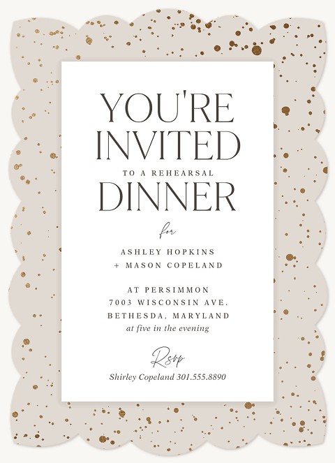 Speckled Border Rehearsal Dinner Invitations