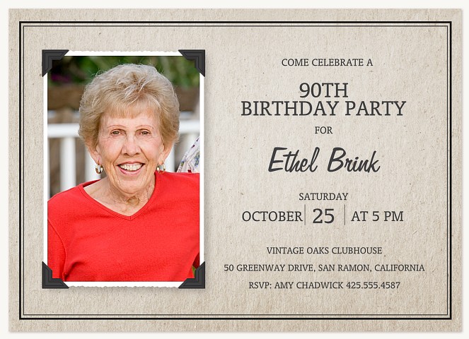 Silver Album Adult Birthday Party Invitations