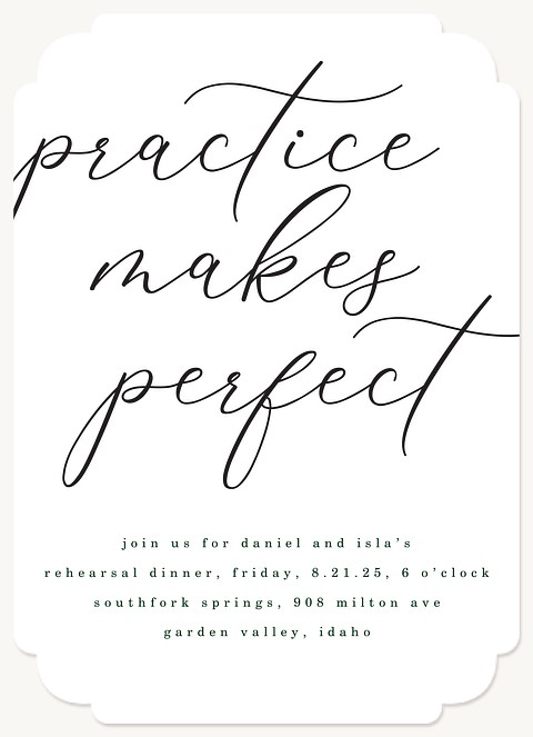 Practice Makes Perfect Rehearsal Dinner Invitations