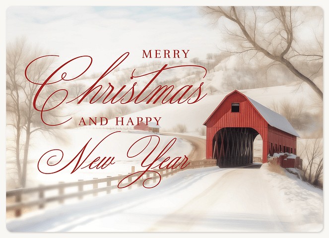 Covered Bridge Holiday & Christmas Magnet Cards