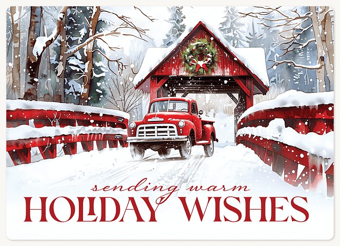 Red Truck Cheer Holiday & Christmas Magnet Cards