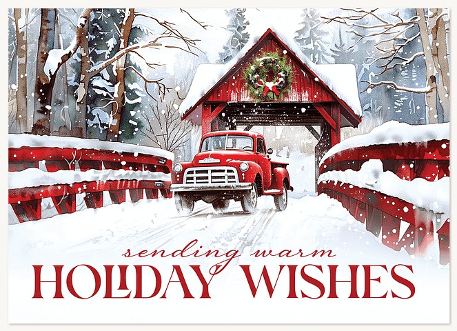 Red Truck Cheer Business Holiday Cards