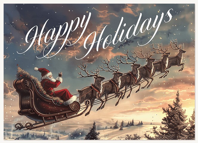 Santa’s Sleigh Business Holiday Cards