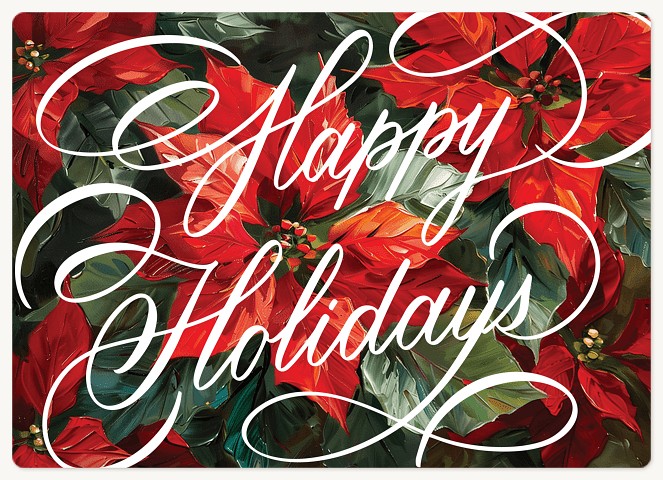 Poinsettia Wishes Holiday & Christmas Magnet Cards