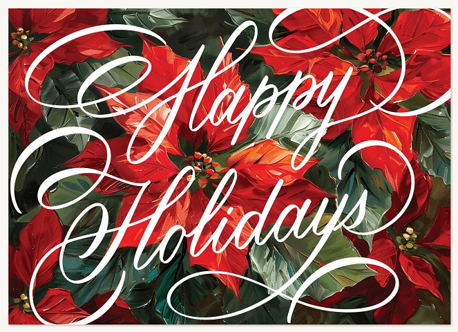 Poinsettia Wishes Business Holiday Cards