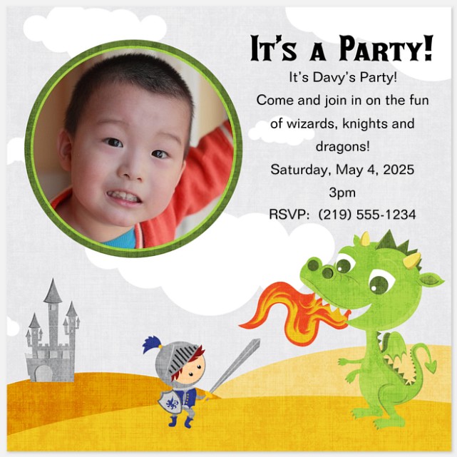 Knight's Tale Kids' Birthday Invitations