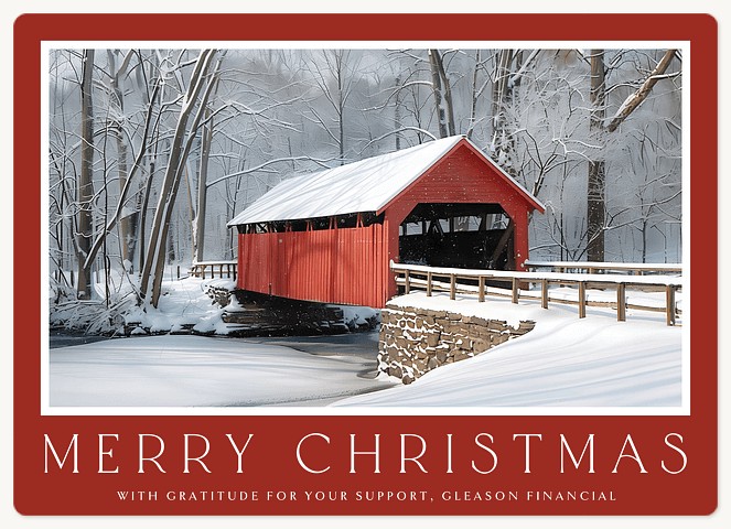 Covered Bridge Holiday & Christmas Magnet Cards