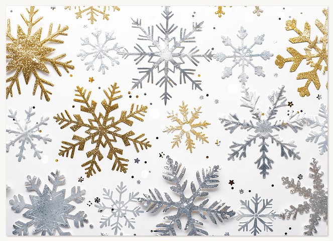 Metallic Snowflakes Business Holiday Cards